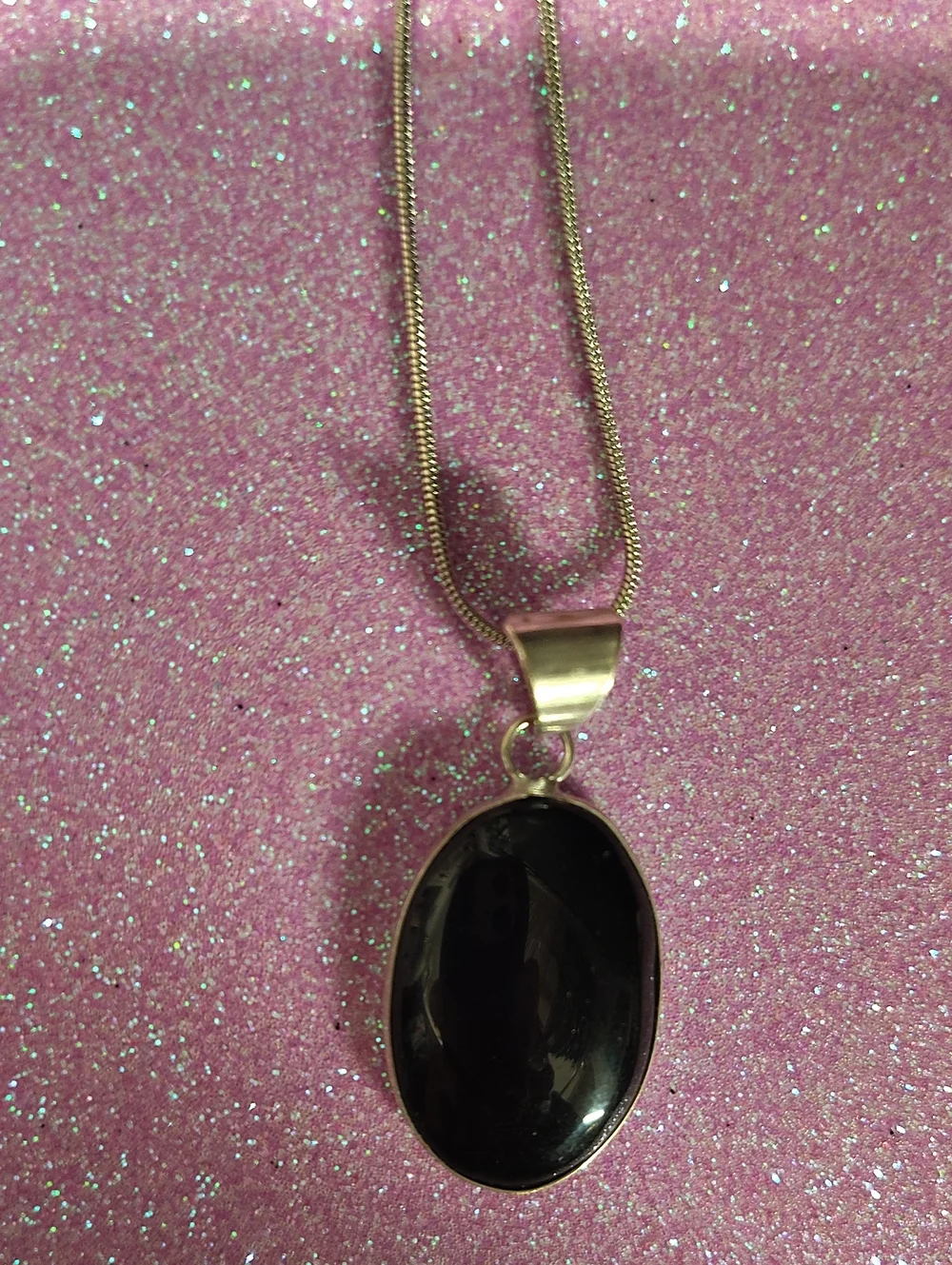 2 For $10 Onyx (Glass) Pendant Necklace
